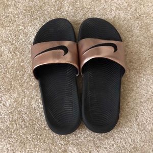 Women’s Nike Rose Gold Slides, Size 7